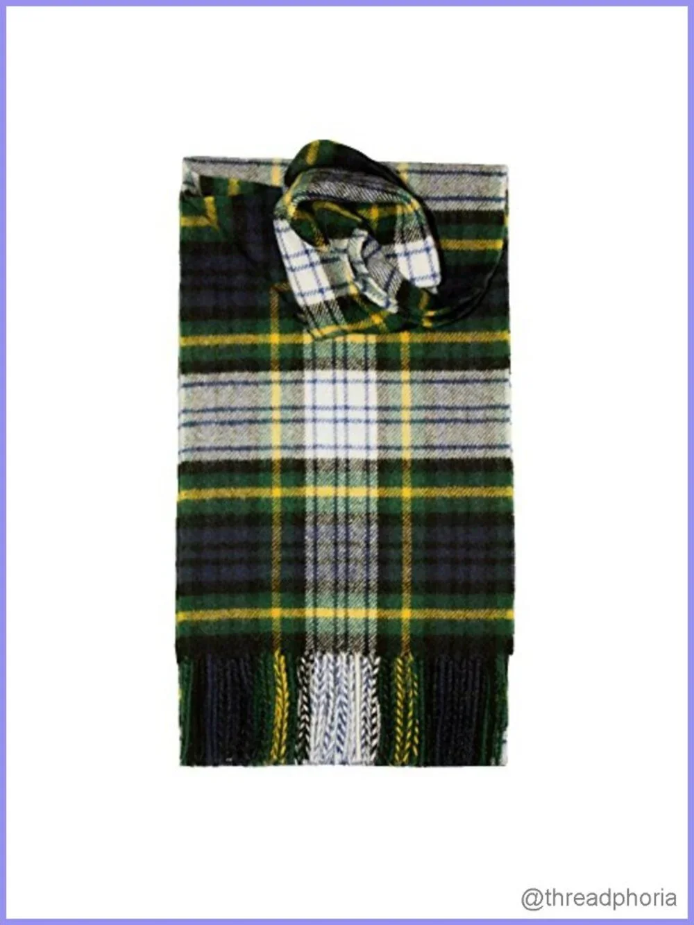 Brushed Wool Plaid Scarf Made in Scotland 100% Wool Fringed
